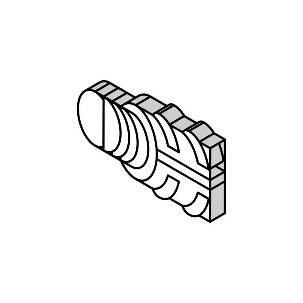 threaded fittings isometric icon vector illustration