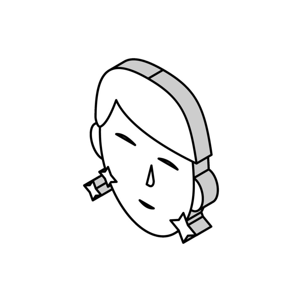 shaved face man isometric icon vector illustration