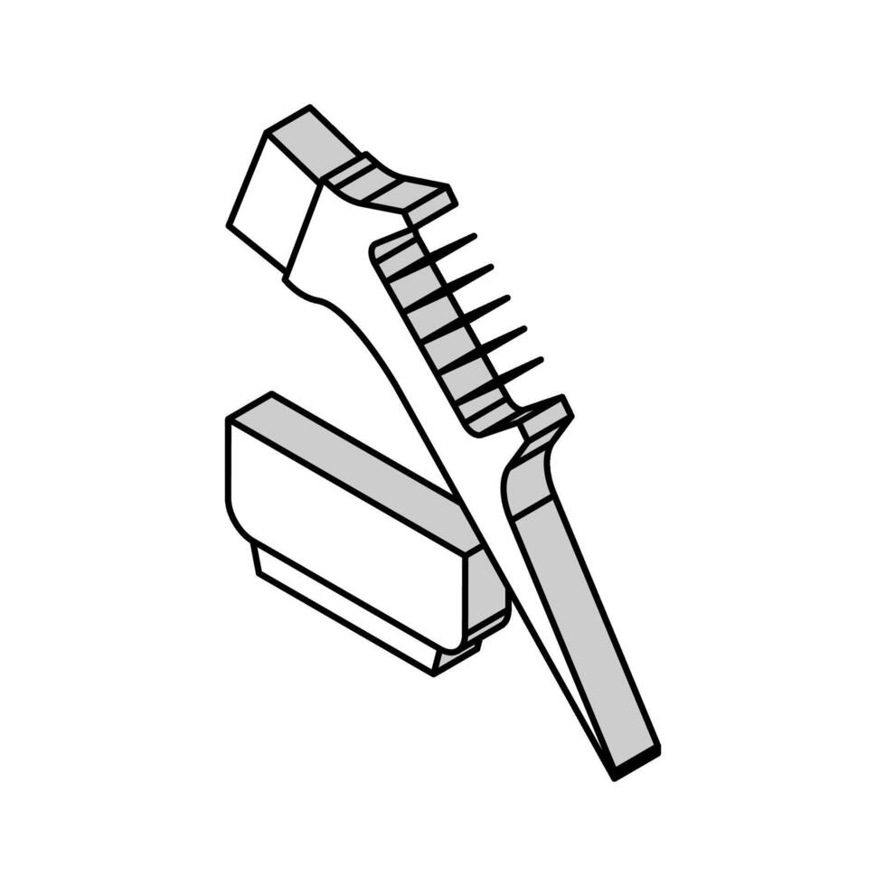 comb and plate for keratin application isometric icon vector illustration