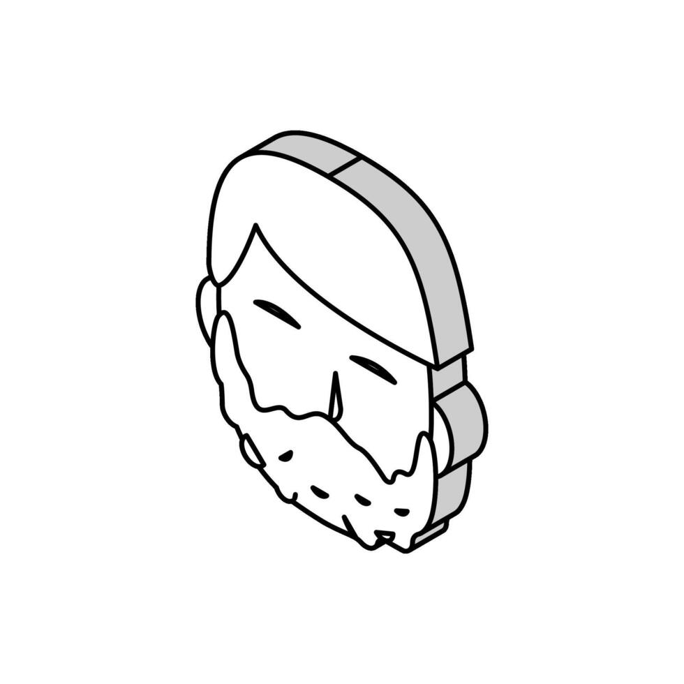 foam for shave on man face isometric icon vector illustration
