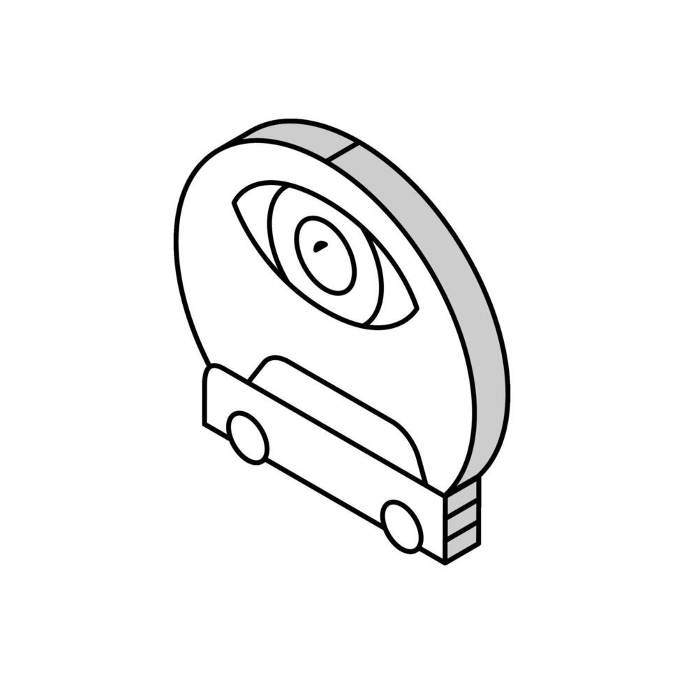 vehículo rastreo isométrica icono vector ilustración
