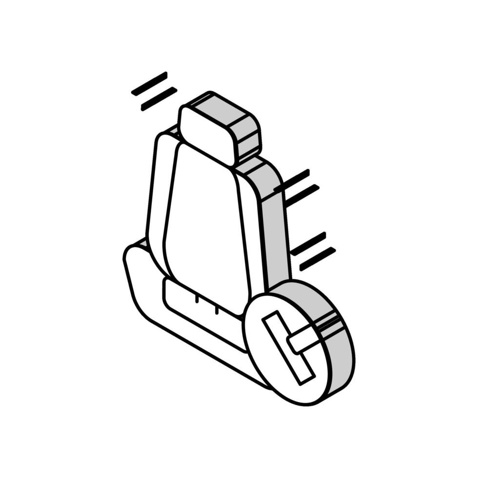 chair seat cleaning car wash service isometric icon vector illustration