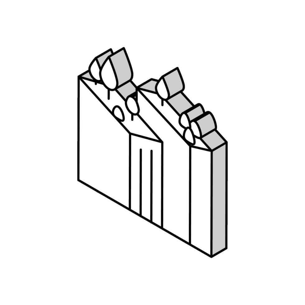 tree gardening on skyscraper roof isometric icon vector illustration