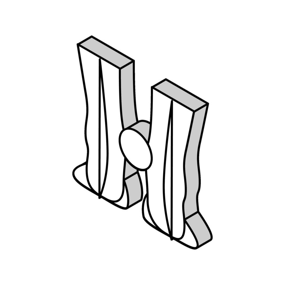 curvature of legs inward isometric icon vector illustration