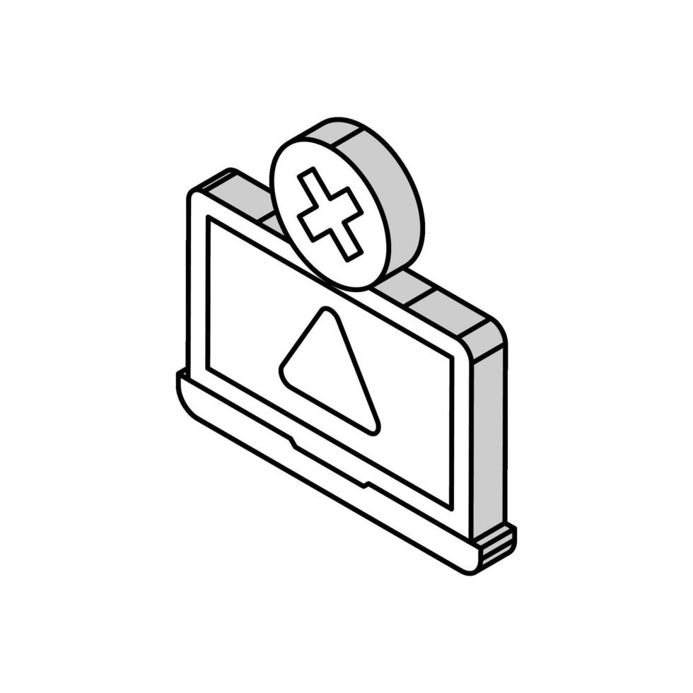 prohibition for use laptop isometric icon vector illustration