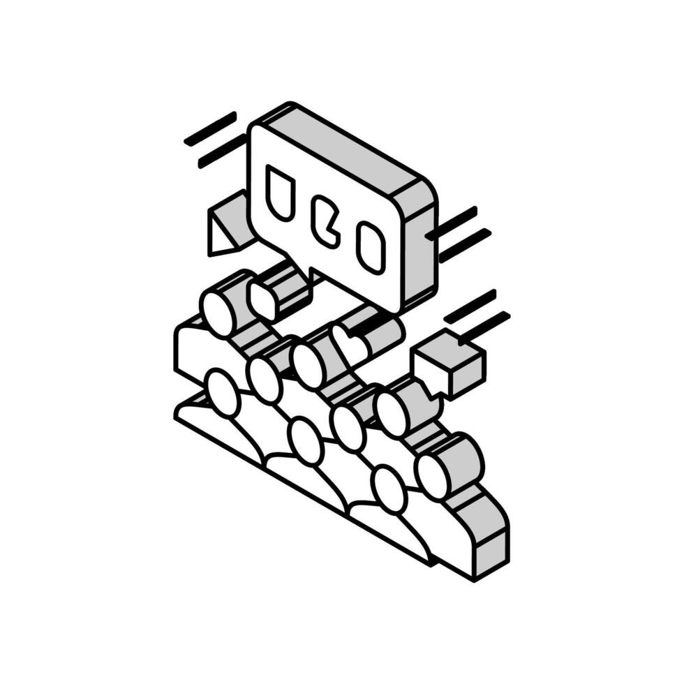 public social media users ugc isometric icon vector illustration