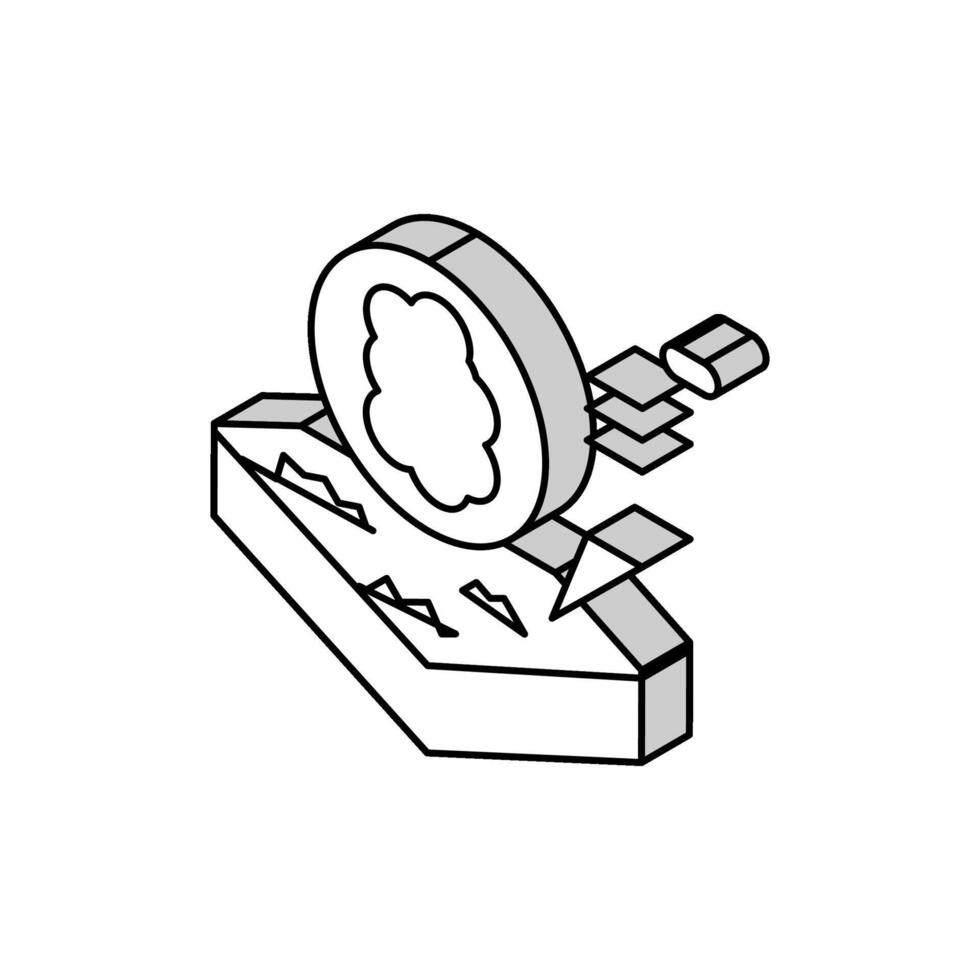 tree growth on organic soil isometric icon vector illustration