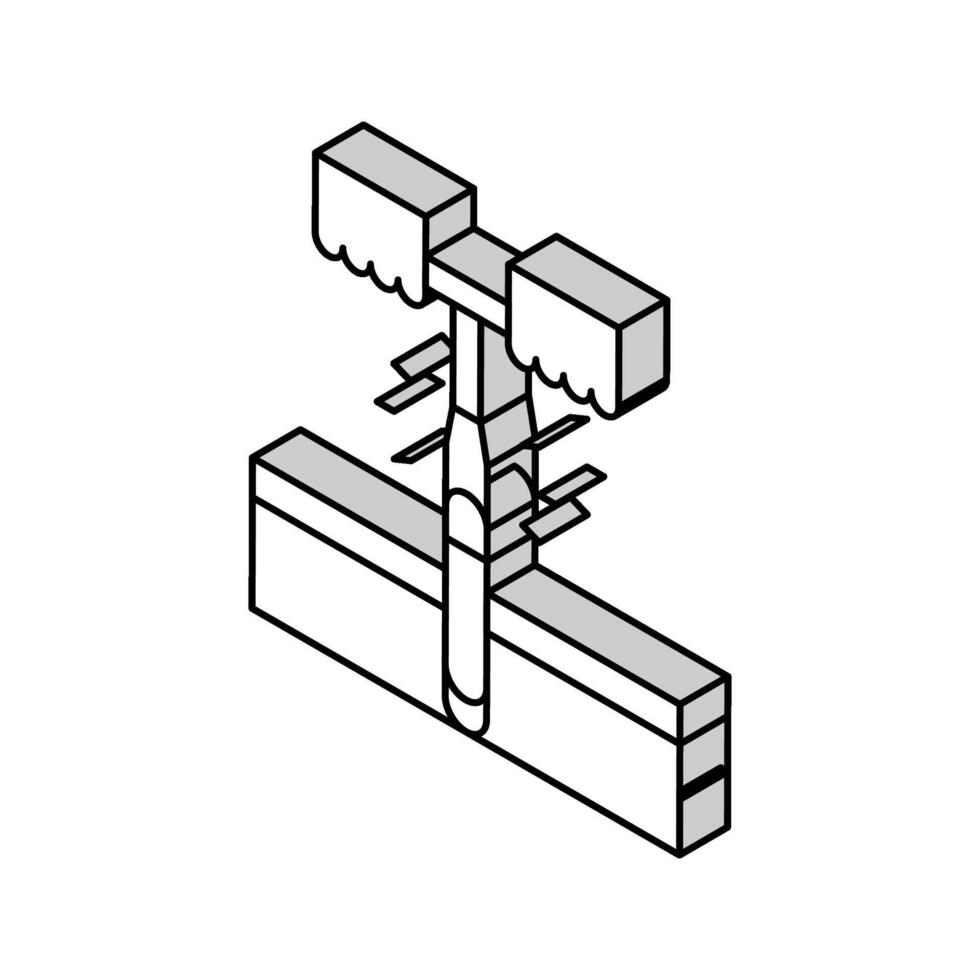 drilling tool for soil testing isometric icon vector illustration