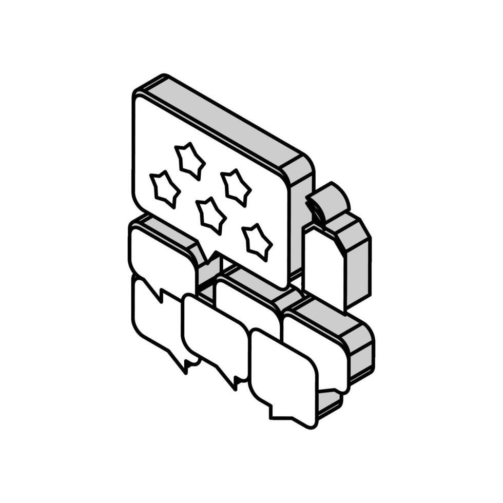 reviews reputation management isometric icon vector illustration
