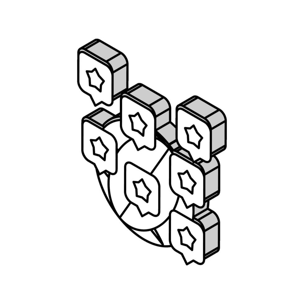 world reputation management isometric icon vector illustration