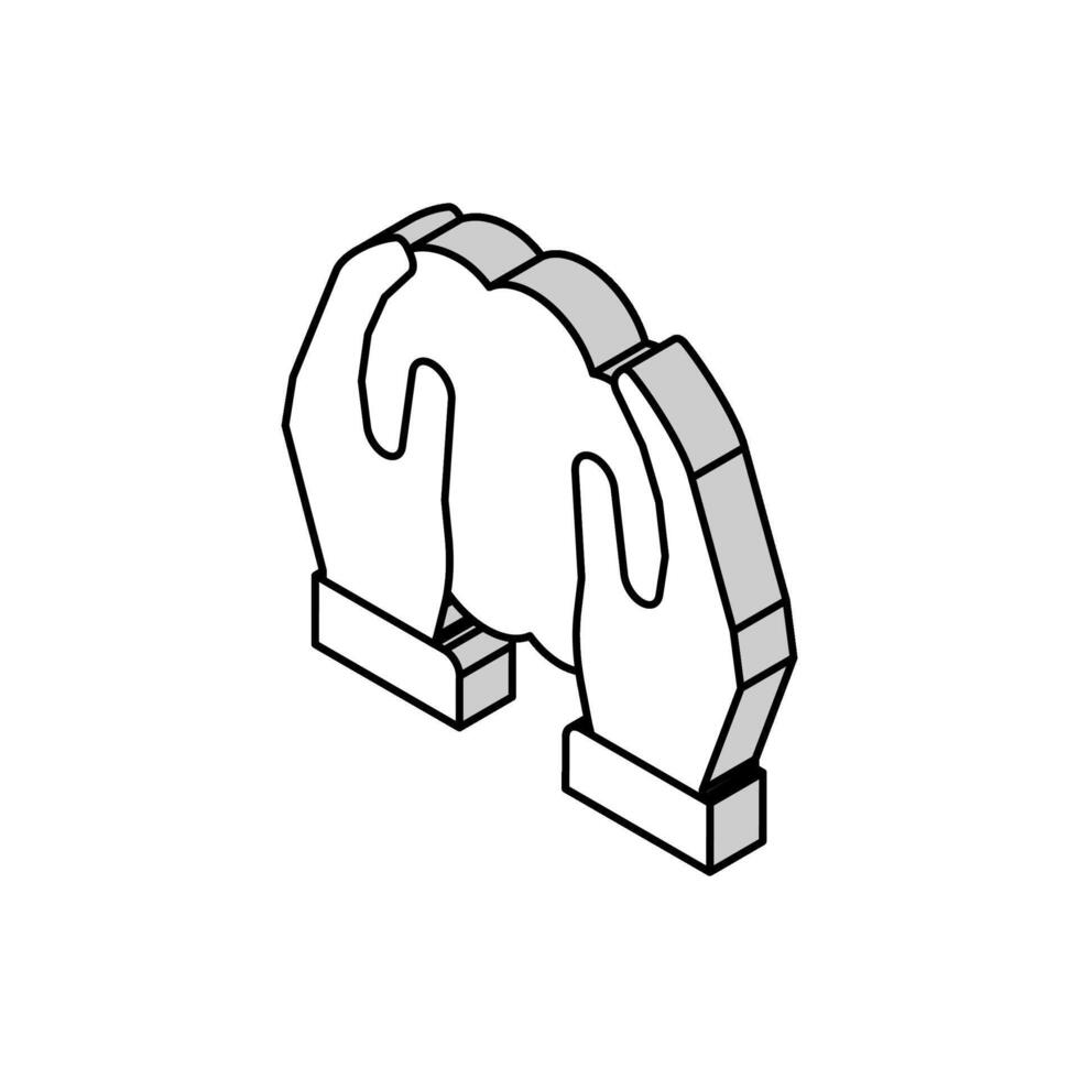 hands holding soil in hands isometric icon vector illustration