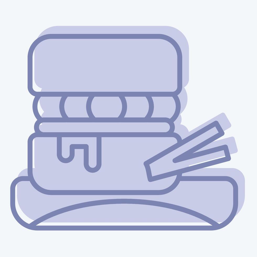 icono hamburguesa. relacionado a picnic símbolo. dos tono estilo. sencillo diseño editable. sencillo ilustración vector