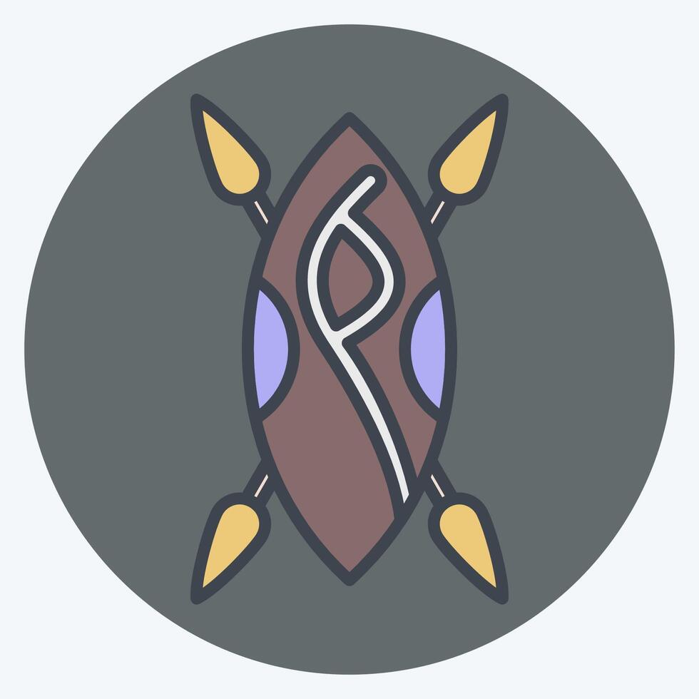 Icon Shield. related to Kenya symbol. color mate style. simple design editable. simple illustration vector
