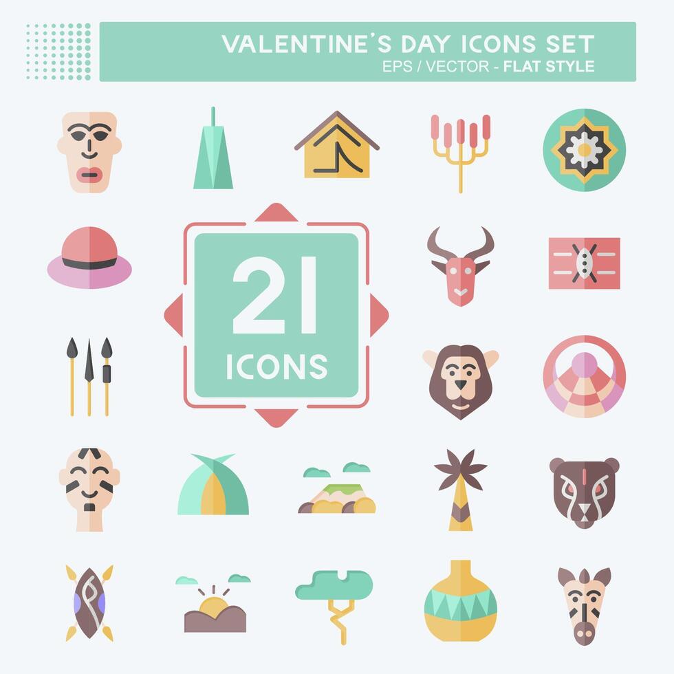 Icon Set Kenya. related to Education symbol. flat style. simple design editable. simple illustration vector