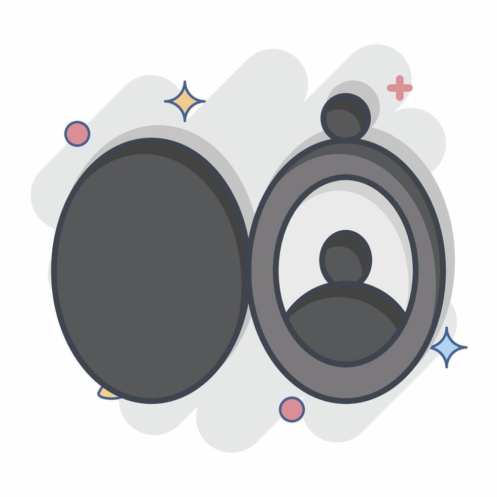Icon Medallion. related to Jewelry symbol. comic style. simple design editable. simple illustration vector