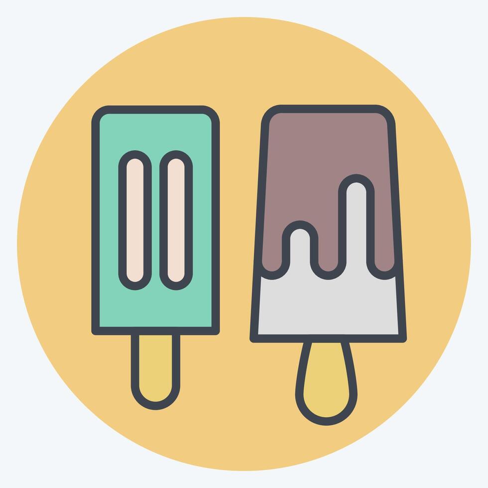 Icon Ice Pop. related to Fast Food symbol. color mate style. simple design editable. simple illustration vector