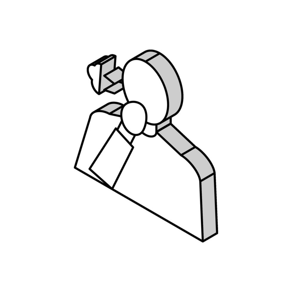 human cough isometric icon vector illustration