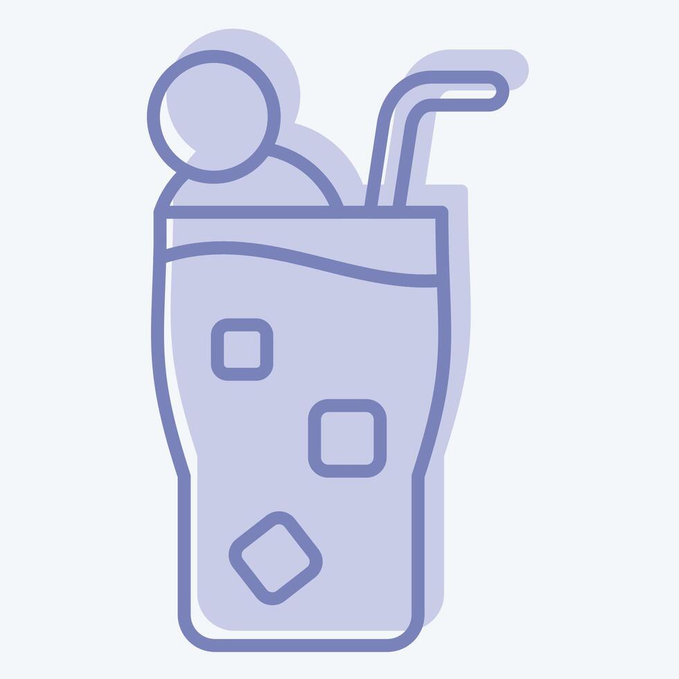 icono azul Hawai. relacionado a cócteles, bebida símbolo. dos tono estilo. sencillo diseño editable. sencillo ilustración vector