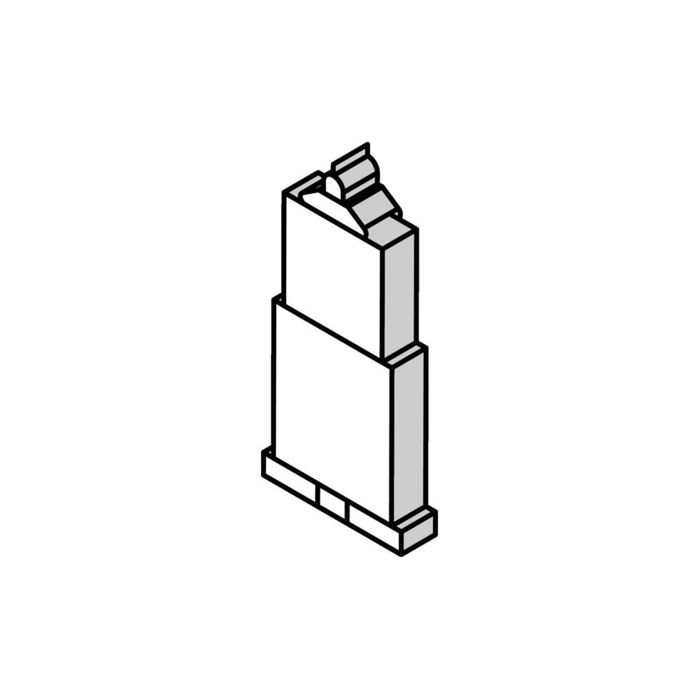 skyscraper business center building isometric icon vector illustration