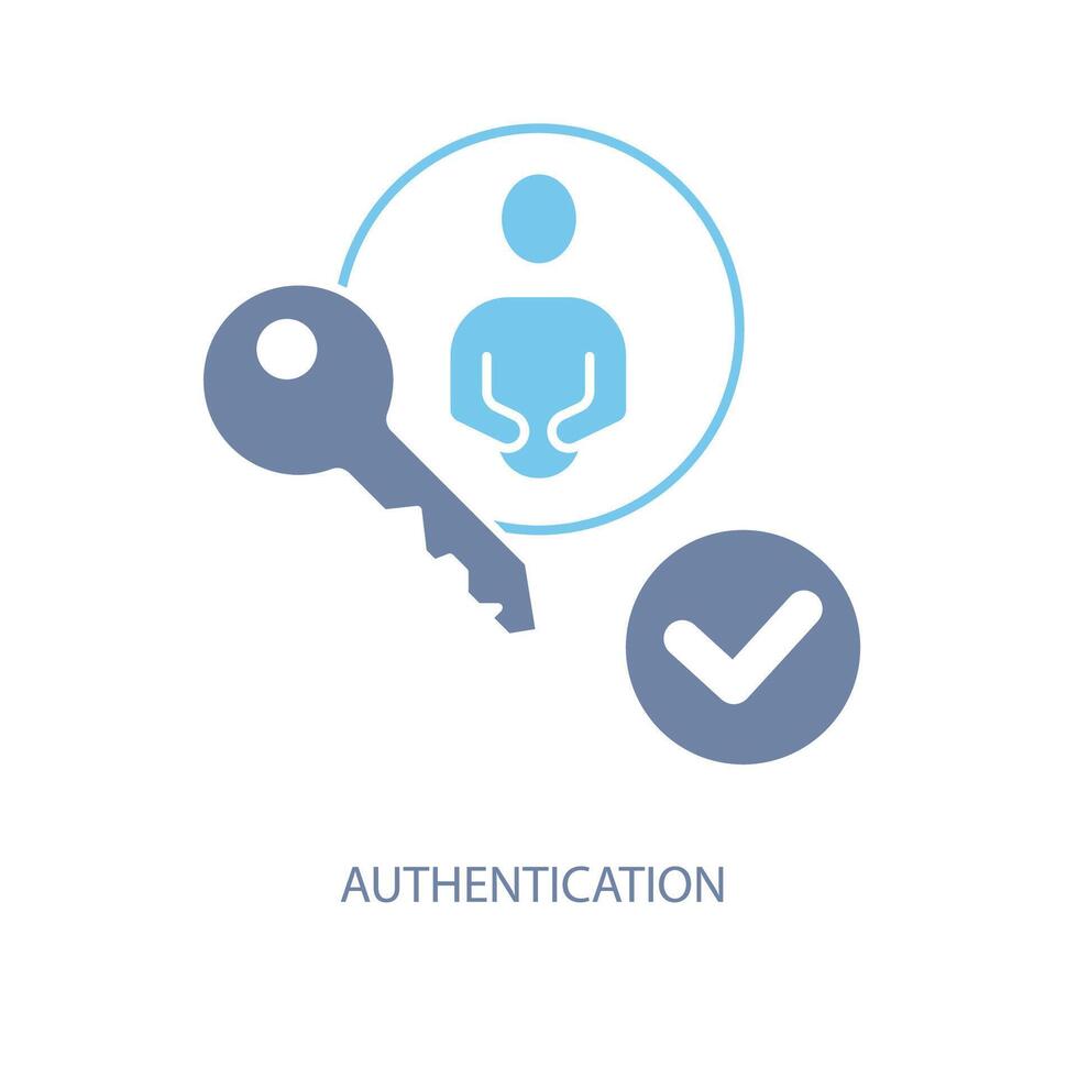 authentication concept line icon. Simple element illustration. authentication concept outline symbol design. vector