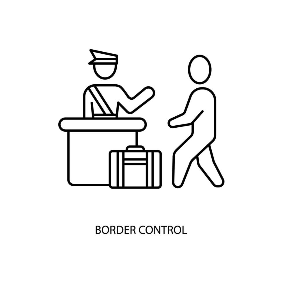 border control concept line icon. Simple element illustration. border control concept outline symbol design. vector