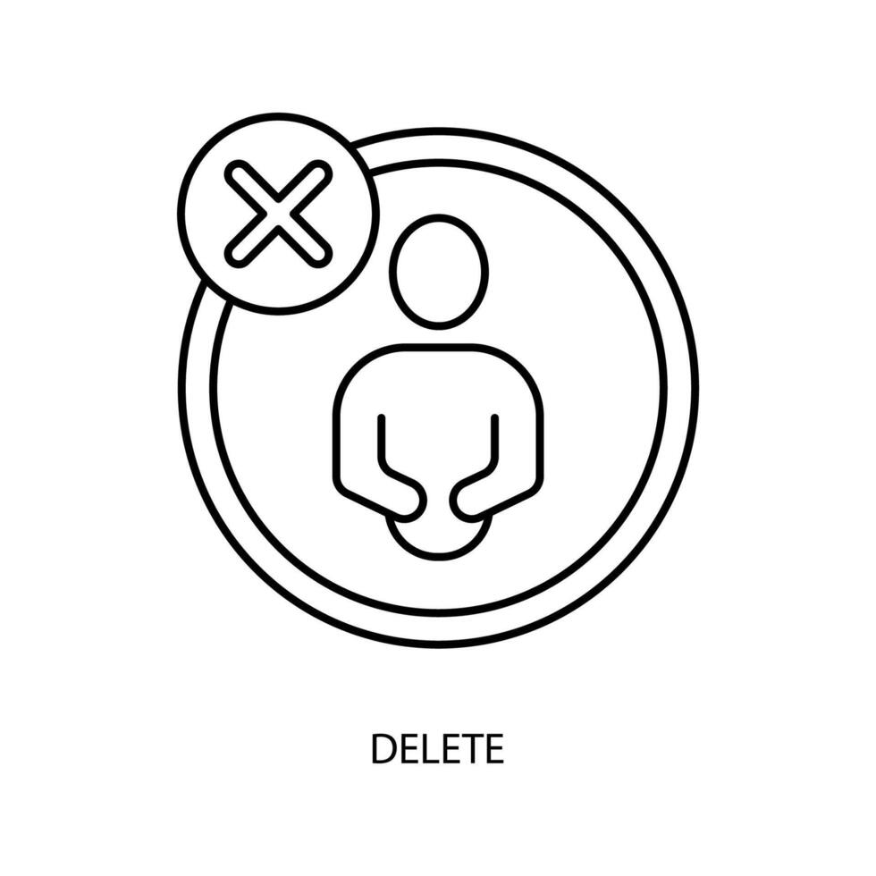 delete concept line icon. Simple element illustration. delete concept outline symbol design. vector