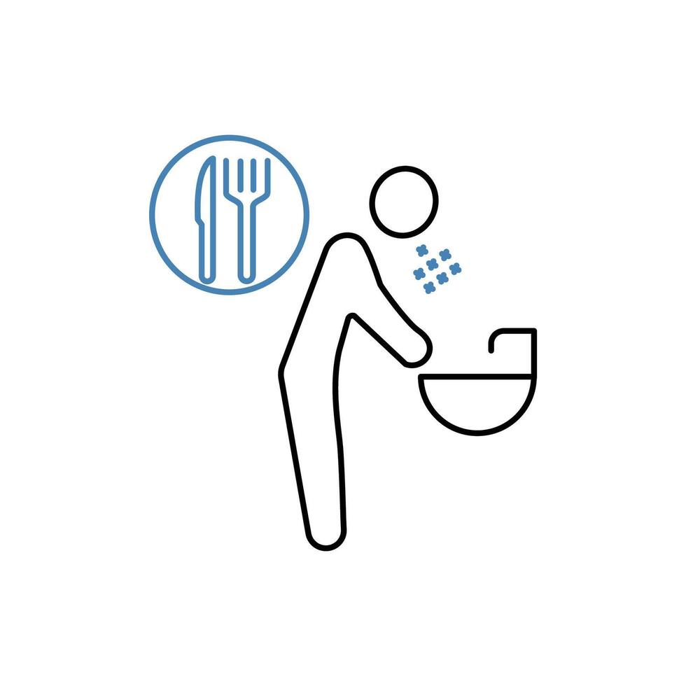 vomiting concept line icon. Simple element illustration. vomiting concept outline symbol design. vector