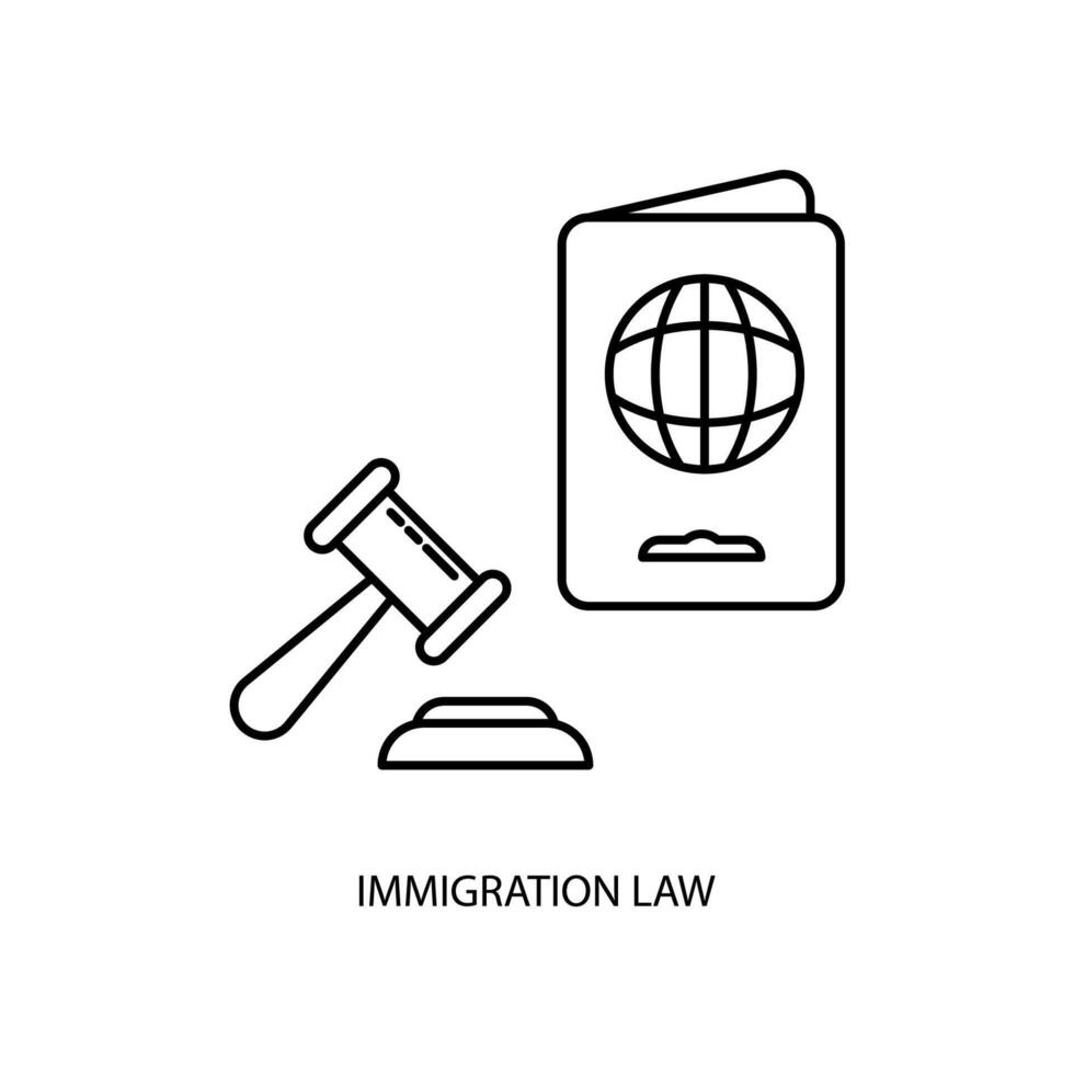 inmigración ley concepto línea icono. sencillo elemento ilustración. inmigración ley concepto contorno símbolo diseño. vector