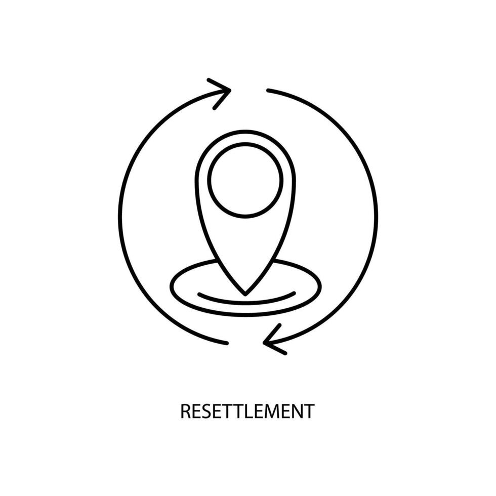 resettlement concept line icon. Simple element illustration. resettlement concept outline symbol design. vector