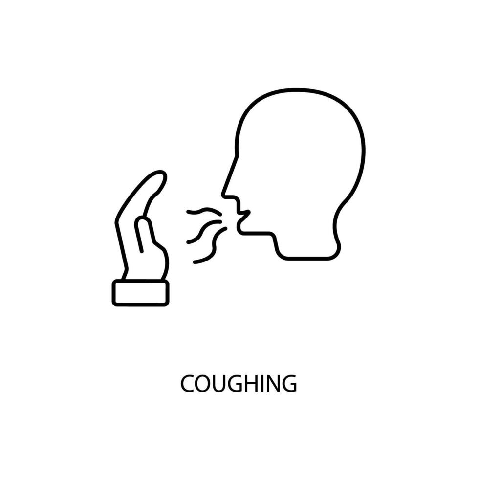 coughing concept line icon. Simple element illustration. coughing concept outline symbol design. vector