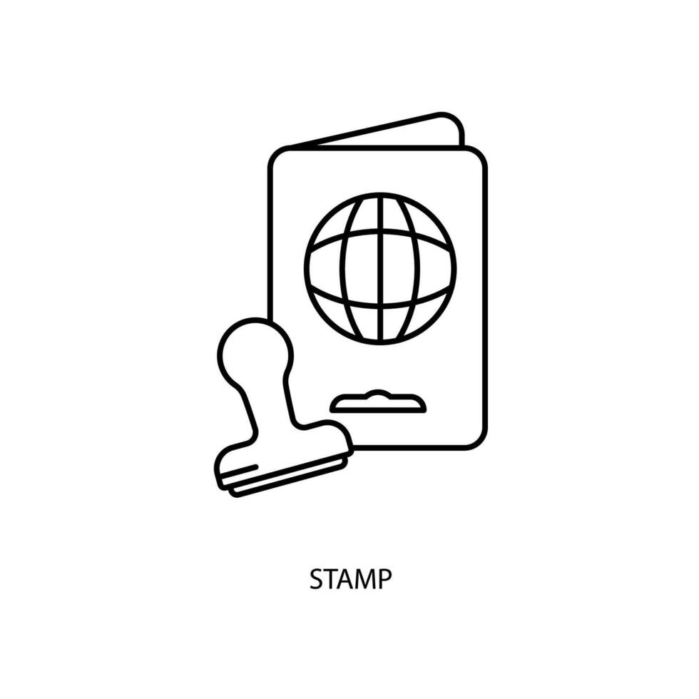 stamp concept line icon. Simple element illustration. stamp concept outline symbol design. vector