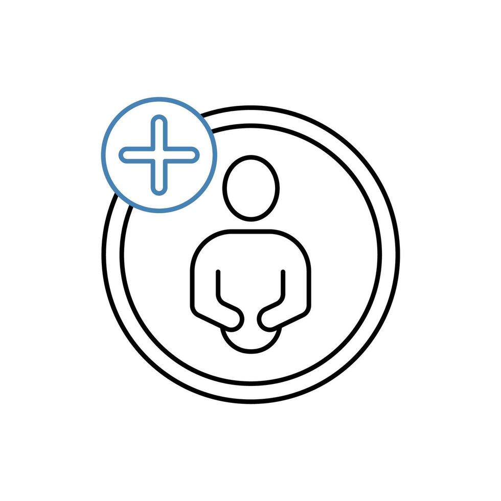 add friend concept line icon. Simple element illustration. add friend concept outline symbol design. vector