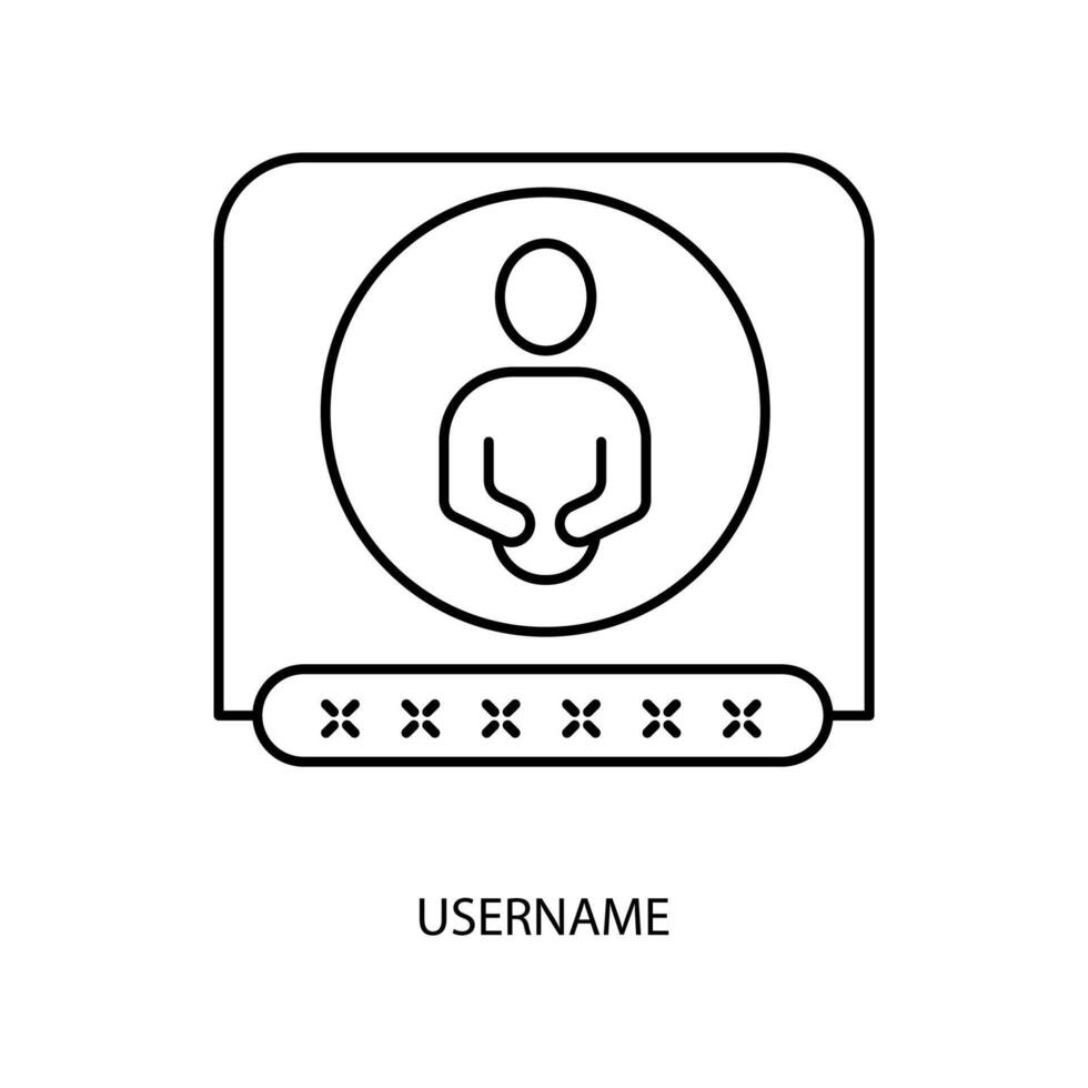 username concept line icon. Simple element illustration. username concept outline symbol design. vector