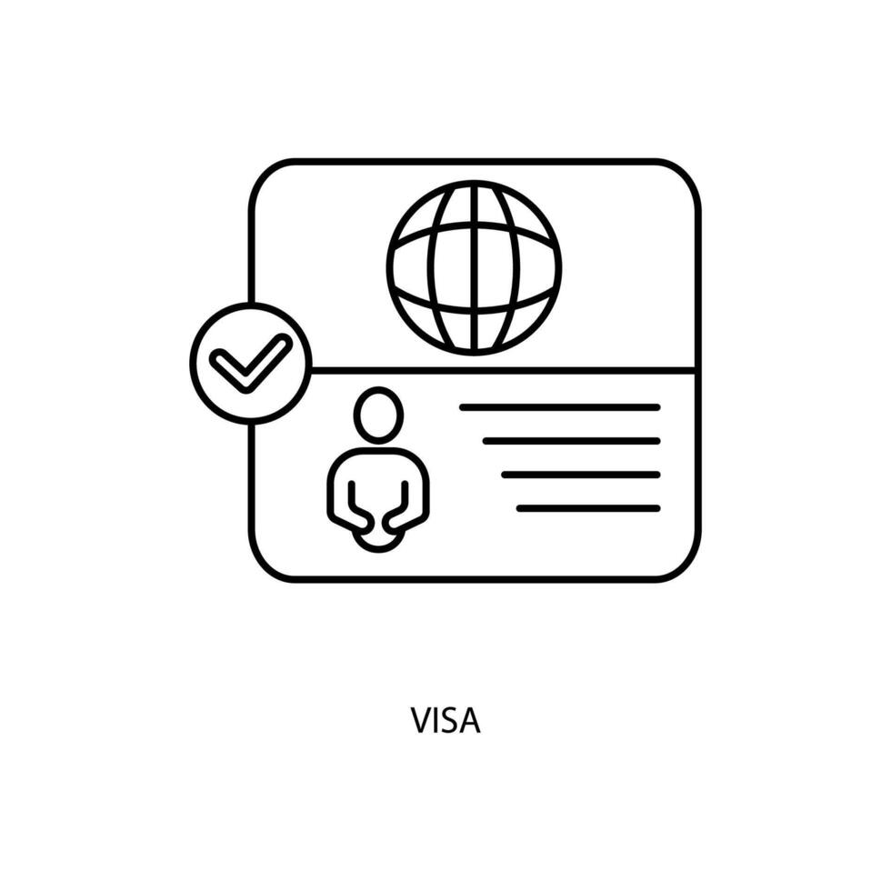 visa concept line icon. Simple element illustration. visa concept outline symbol design. vector