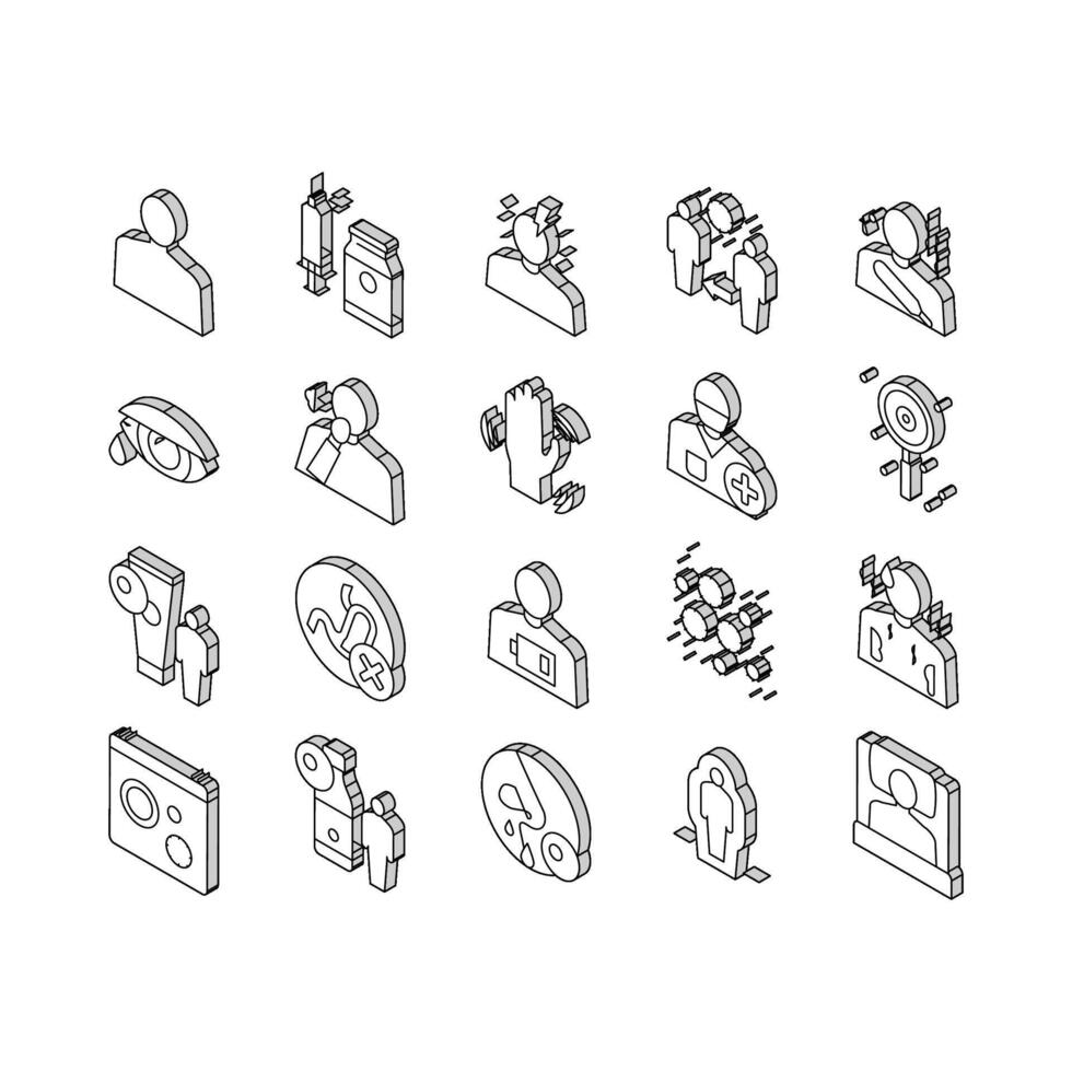 Chicken Pox Disease Collection isometric icons set vector