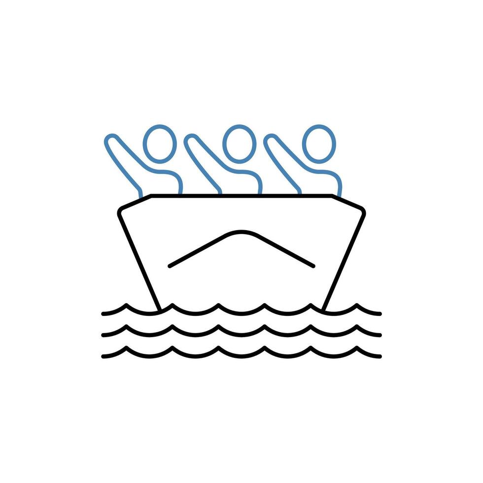 refugee concept line icon. Simple element illustration. refugee concept outline symbol design. vector