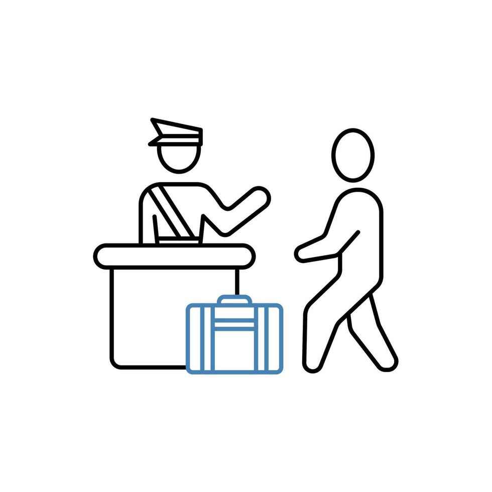 border control concept line icon. Simple element illustration. border control concept outline symbol design. vector