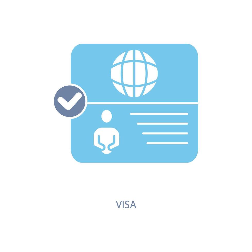 visa concept line icon. Simple element illustration. visa concept outline symbol design. vector