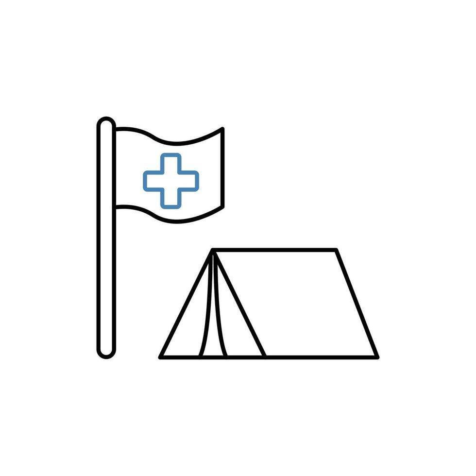 health tent concept line icon. Simple element illustration. health tent concept outline symbol design. vector