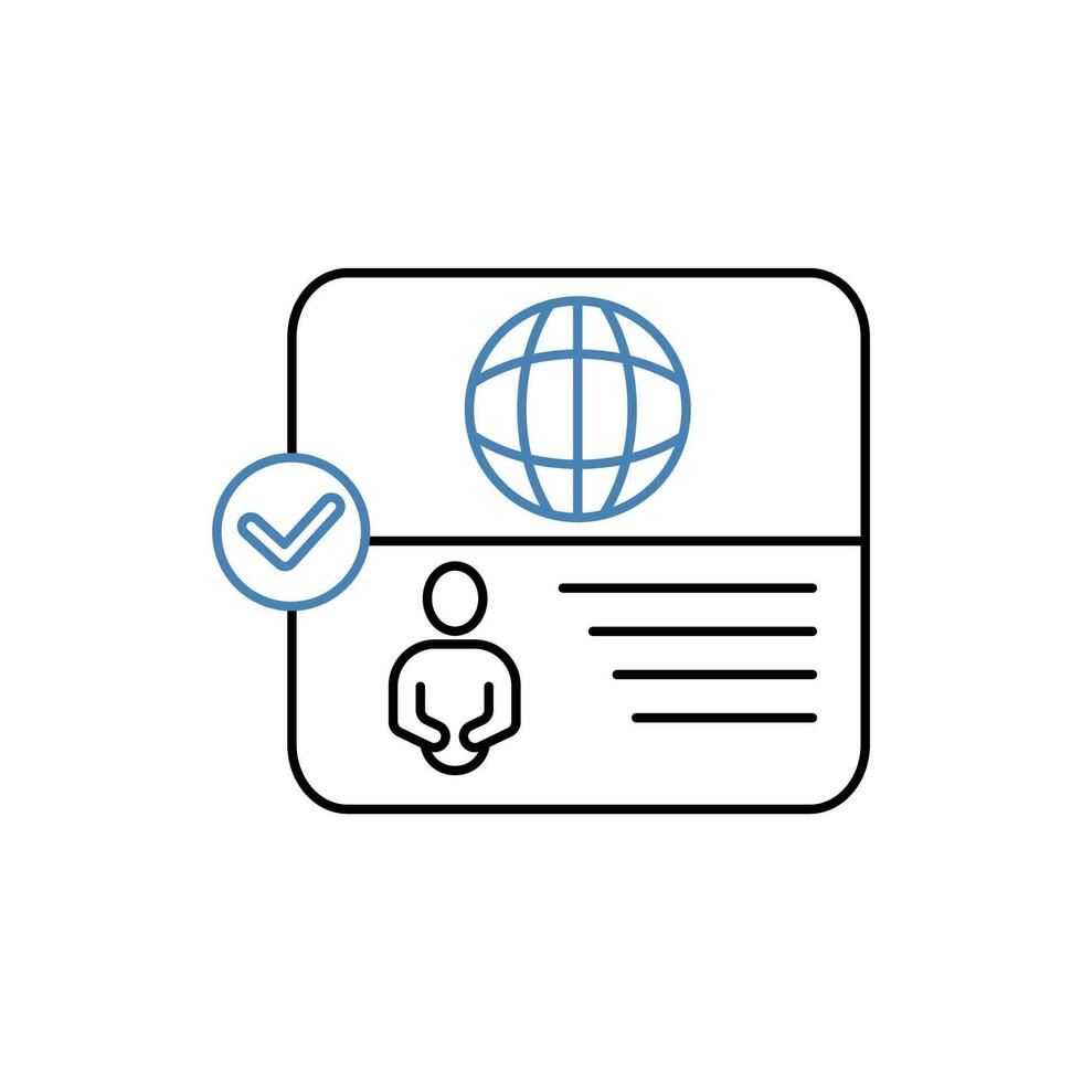 visa concept line icon. Simple element illustration. visa concept outline symbol design. vector