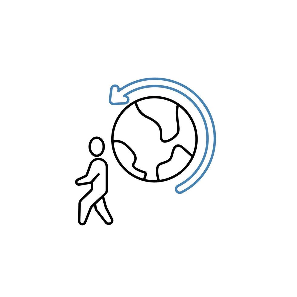 migration concept line icon. Simple element illustration. migration concept outline symbol design. vector