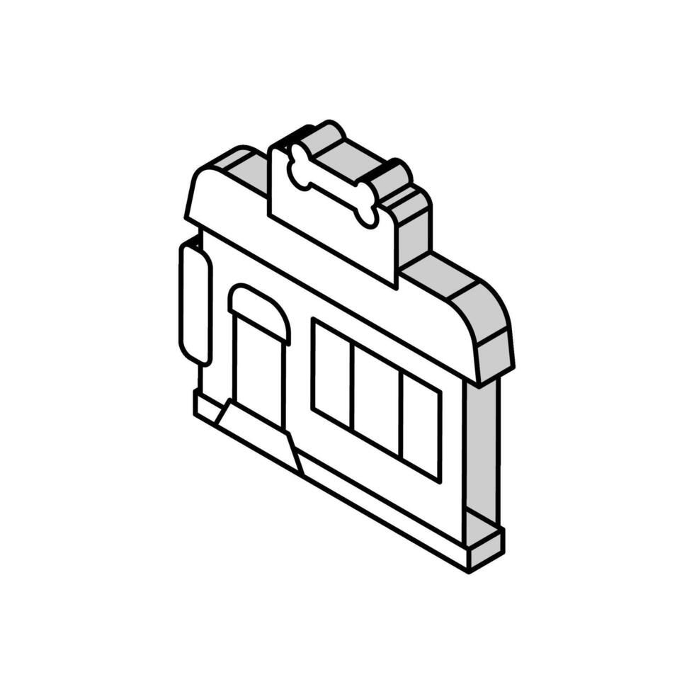 pet shop building isometric icon vector illustration