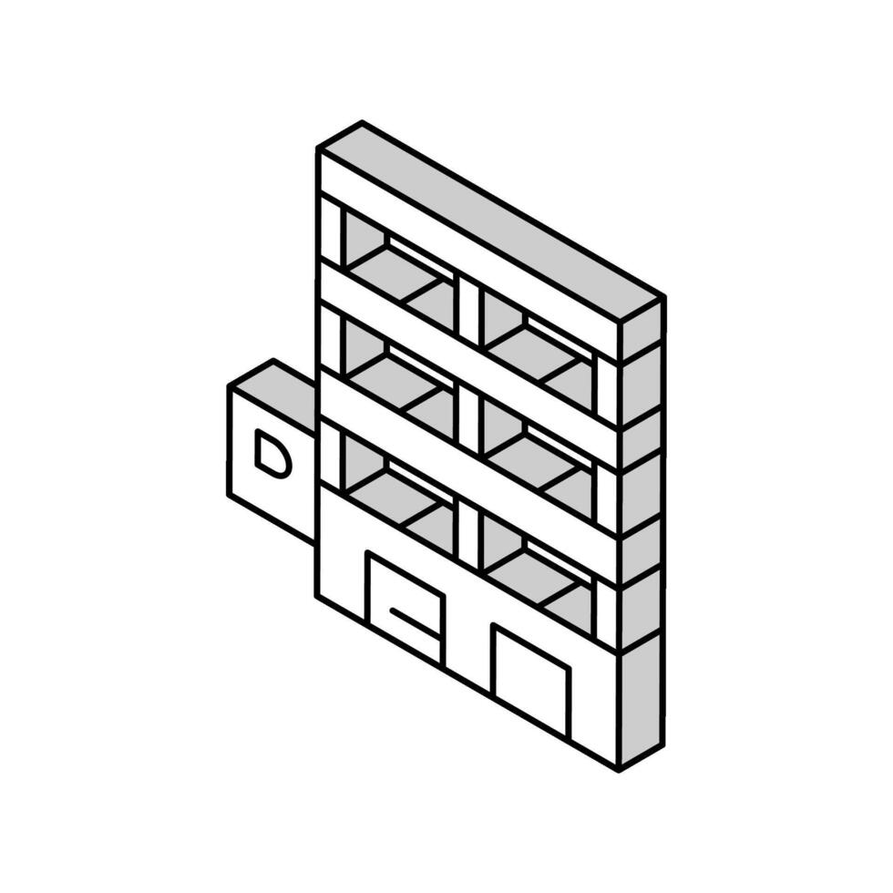 estacionamiento edificio isométrica icono vector ilustración