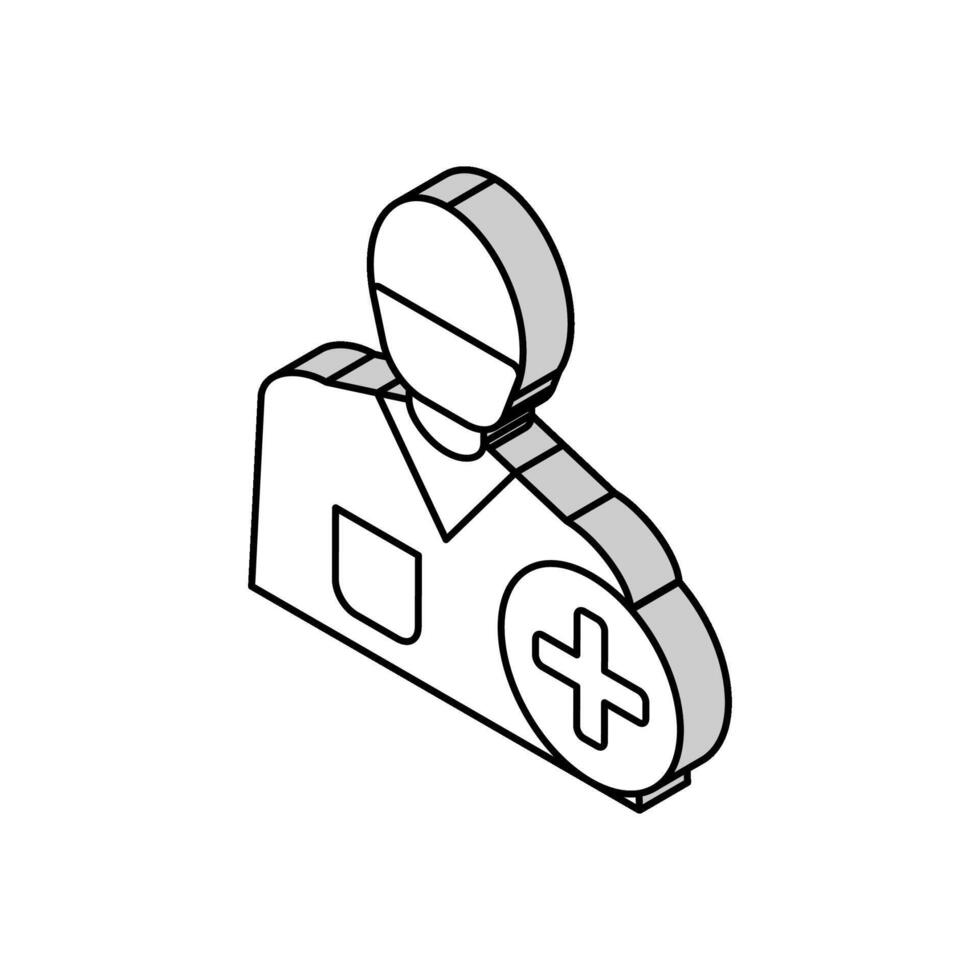 doctor medical worker isometric icon vector illustration
