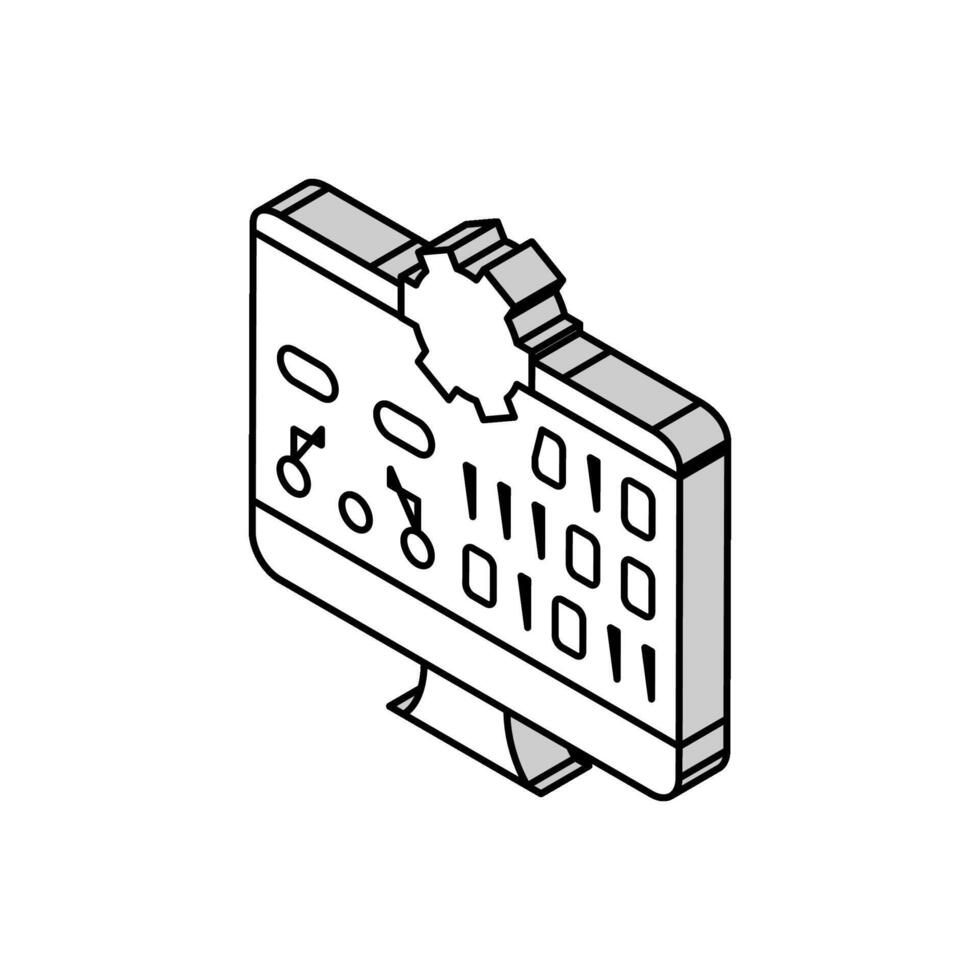 school computer isometric icon vector illustration