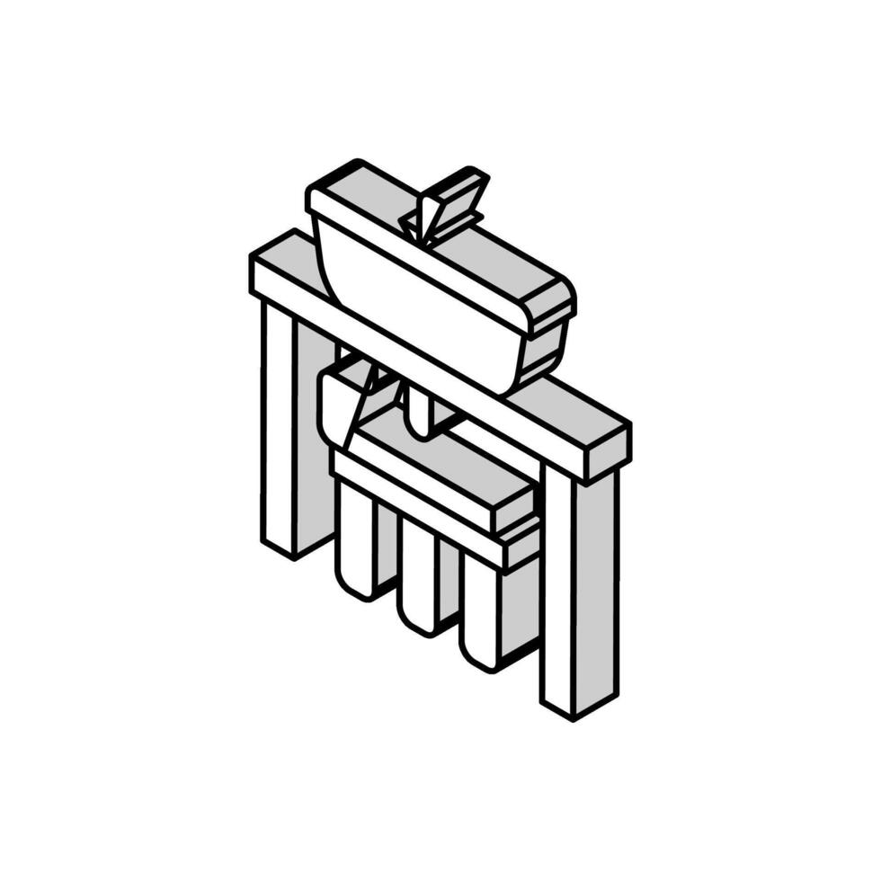agua filtrar debajo lavabo isométrica icono vector ilustración
