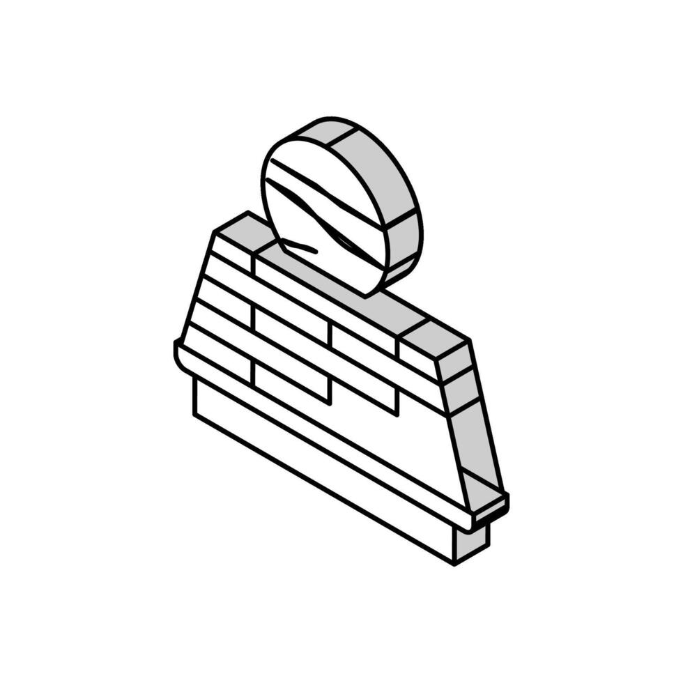 wooden roof isometric icon vector illustration