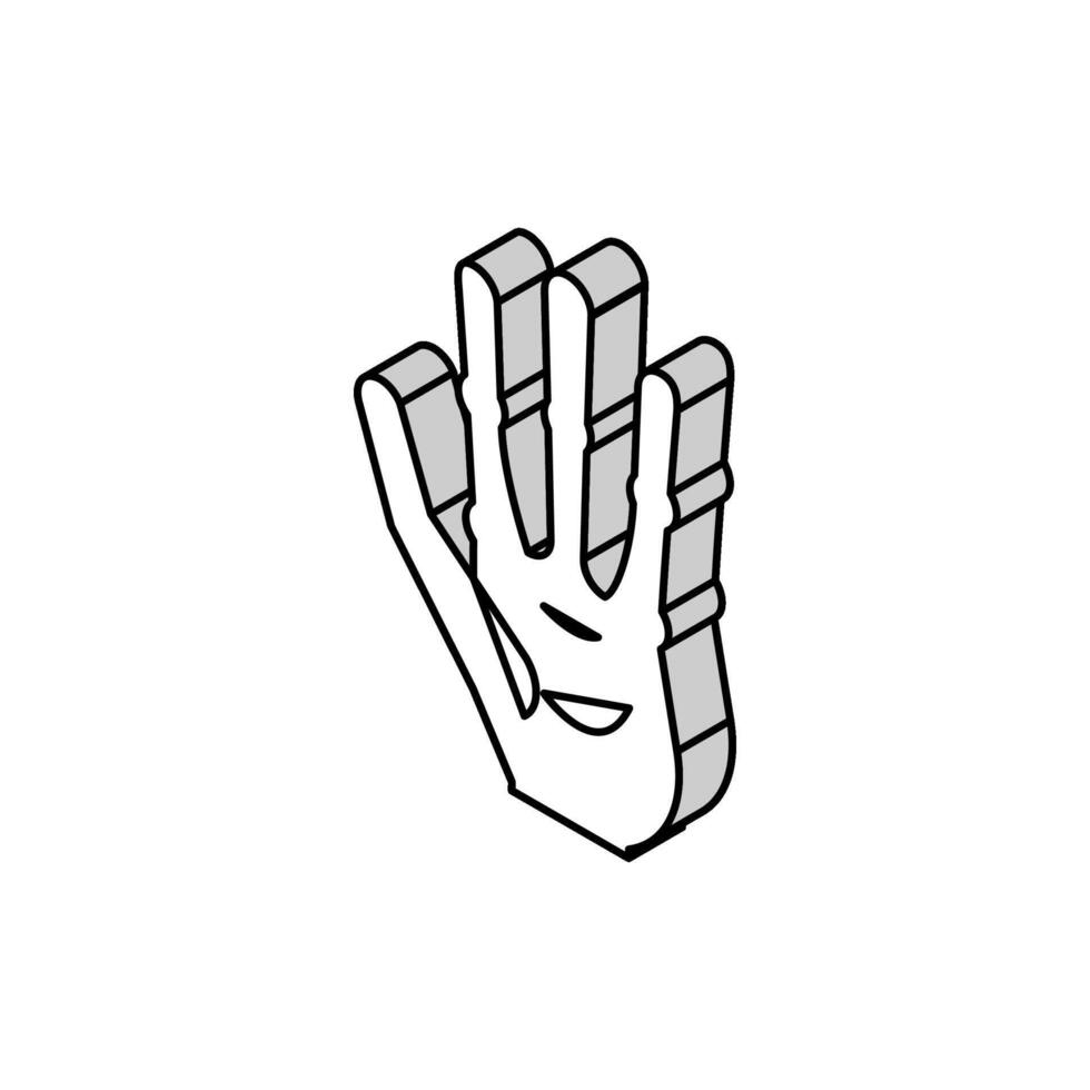 alien hand with four fingers isometric icon vector illustration