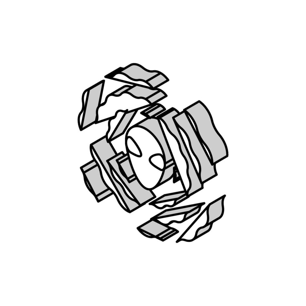 alien vibration isometric icon vector illustration