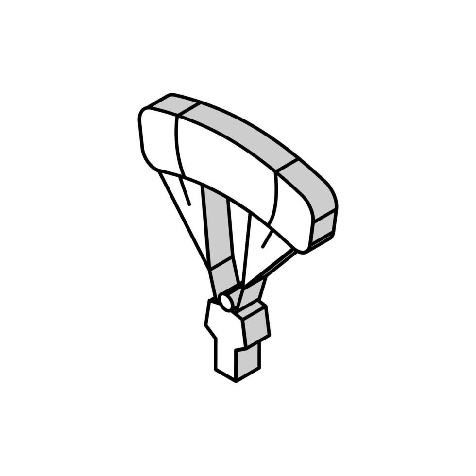 flying parachutist isometric icon vector illustration